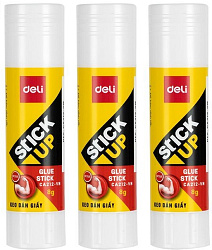 Клей-карандаш Deli Stick UP E7101-MT 9гр прозрачный пакет с европодвесом (упак.:3шт)