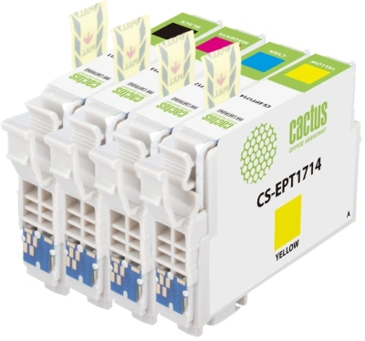 Картридж струйный Cactus CS-EPT1716 17XL черный/желтый/голубой/пурпурный (44.6мл) для Epson XP-33