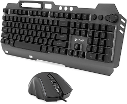 Клавиатура + мышь Оклик 700GMK клав:черный мышь:черный USB Multimedia LED (1533156)