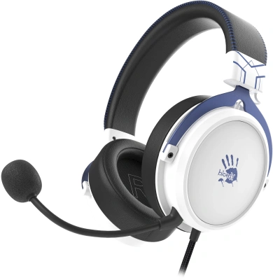 Наушники с микрофоном A4Tech Bloody M590i синий/белый 1м мониторные USB оголовье (M590I SPORTS NAVY)