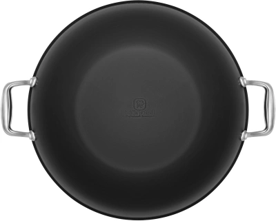 Сковорода ВОК (WOK) Rondell Elements RDA-114 круглая 32см покрытие: TriTitan ручка несъемная (с крышкой) черный