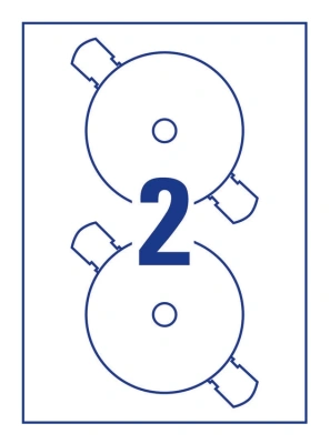 Этикетки Avery Zweckform CD/DV C9660-25 A4/196г/м2/25л./белый супер глянец самоклей. для лазерной печати