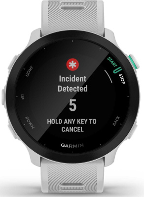 Смарт-часы Garmin Forerunner 55 42мм 1.04" LCD корп.белый рем.белый разм.брасл.:127-220мм (010-02562-11)