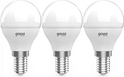 Лампа светодиодная Gauss Basic 10531252T 5.5Вт цок.:E14 шар 220B св.свеч.бел.нейт. (упак.:3шт)