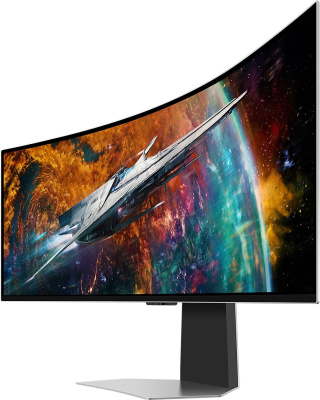 Монитор Samsung 49" Odyssey OLED G9 S49CG954SI серебристый OLED LED 32:9 HDMI M/M матовая HAS 1000000:1 250cd 178гр/178гр 5120x1440 240Hz FreeSync Premium Pro DP 2K USB 12.9кг