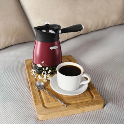 Кофеварка электрическая турка Kitfort КТ-7499 1000Вт красный/черный