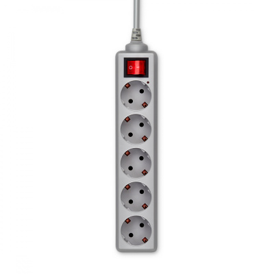 Сетевой фильтр Buro 500SL-3-G 3м (5 розеток) серый (пакет ПЭ)