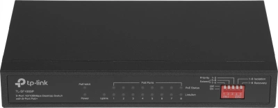 Коммутатор TP-Link TL-SF1009P 9x100Мбит/с 8PoE+ 65W неуправляемый