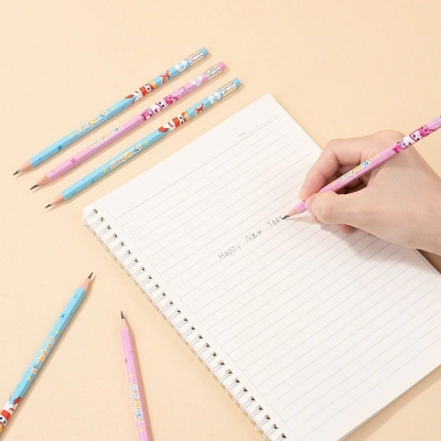 Карандаш ч/г Deli EC058-HB 2.2мм шестигран. тополь ассорти ластик