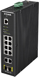 Коммутатор D-Link DIS-200G-12PS/A 10x1Гбит/с 2SFP 8PoE 240W управляемый