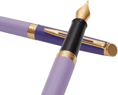 Ручка перьев. Waterman Hemisphere Colour Blocking (2179900) Purple GT сталь нержавеющая/позолота F подар.кор.