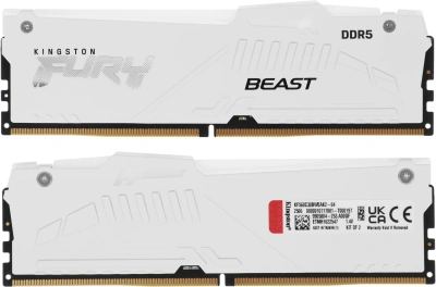 Память DDR5 2x32GB 6000MHz Kingston KF560C30BWEAK2-64 Fury Beast RGB RTL Gaming PC5-48000 CL30 DIMM 288-pin 1.4В kit single rank с радиатором Ret