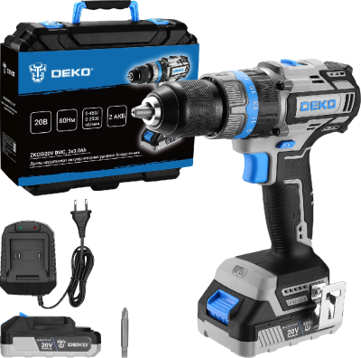 Дрель-шуруповерт Deko ZKCID20V аккум. патрон:быстрозажимной (кейс в комплекте) (084-1037)