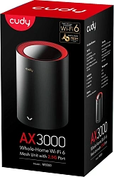 Бесшовный Mesh роутер Cudy M3000 (M3000(1-PACK)) AX3000 100/1000/2500BASE-T черный