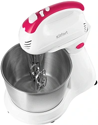 Миксер стационарный Kitfort КТ-3485 250Вт белый/розовый