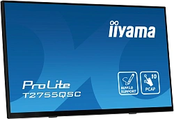 Монитор Iiyama 27" ProLite T2755QSC-B1 черный IPS LED 16:9 HDMI M/M глянцевая 400cd 178гр/178гр 2560x1440 75Hz DP WQ USB Touch 5.8кг