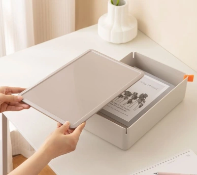 Короб для хранения Deli XDM12green 1отд. 317x212x93,5мм зеленый/серый пластик