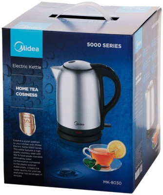 Чайник электрический Midea MK-8030 1.7л. 1800Вт нержавеющая сталь корпус: металл