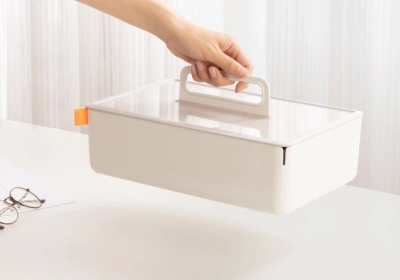 Короб для хранения Deli XDM16grey 2отд. 317x212x142,5мм серый/серый пластик