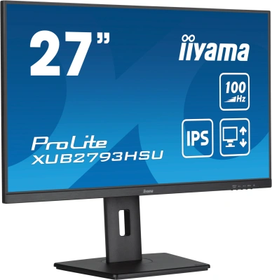 Монитор Iiyama 27" ProLite XUB2793HSU-B6 черный IPS LED 1ms 16:9 HDMI M/M матовая HAS Piv 250cd 178гр/178гр 1920x1080 100Hz DP FHD USB 5.4кг