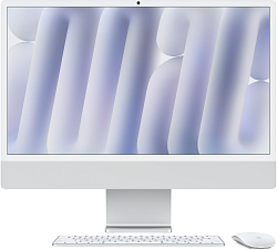 Моноблок Apple iMac A3137 24" 4.5K M4 10 core (4) 16Gb SSD512Gb 10 core GPU macOS WiFi BT 143W клавиатура мышь Cam серебристый 4480x2520