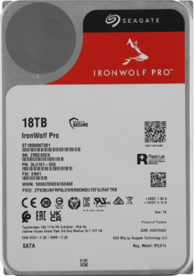 Жесткий диск Seagate SATA-III 18TB ST18000NT001 NAS Ironwolf Pro 512E (7200rpm) 256Mb 3.5"