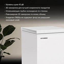 Морозильный ларь Hyundai CH10081 белый 70Вт