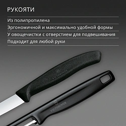 Набор нож/овощеч. Victorinox Swiss Classic 6.7113.21 компл.:2предм. черный европодвес