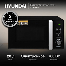 Микроволновая Печь Hyundai HYM-D3001 20л. 700Вт черный/хром
