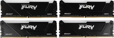 Память DDR4 4x32GB 3200MHz Kingston KF432C16BB2AK4/128 Fury Beast Black RGB RTL Gaming PC4-25600 CL16 DIMM 288-pin 1.35В dual rank с радиатором Ret