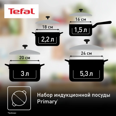 Набор посуды Tefal Primary E308SB74 11 предметов (2100118829)