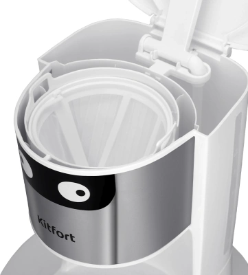 Кофеварка капельная Kitfort КТ-7326 800Вт серебристый/белый