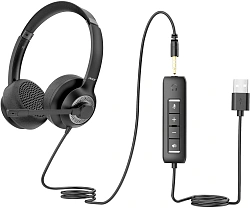 Наушники с микрофоном Acer OHW309 черный 2.8м накладные USB оголовье (ZL.HDSEE.004)