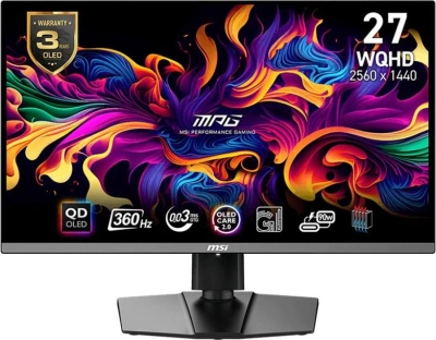 Монитор MSI 26.5" MPG 271QRX QD-OLED черный OLED LED 16:9 HDMI M/M матовая HAS Piv 250cd 178гр/178гр 2560x1440 360Hz FreeSync Premium Pro DP 2K USB 8.3кг