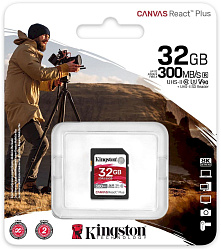 Флеш карта SDHC 32GB Kingston SDR2/32GB Canvas React Plus + adapter
