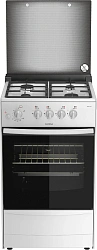 Плита Газовая Darina 1B1 GM 441 018 W белый/черный (стеклянная крышка) реш.чугун