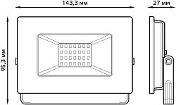Прожектор уличный Gauss Elementary 613527130 светодиодный 30Втчерный