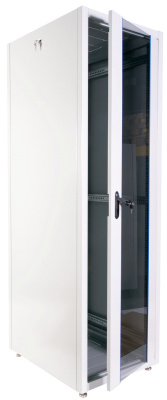 Шкаф серверный ЦМО (ШТК-Э-42.6.10-44АА) напольный 42U 600x1000мм пер.дв.перфор. задн.дв.перфор. 2 бок.пан. направл.под закл.гайки 710кг серый 915мм 95кг 180град. 1987мм IP20 сталь