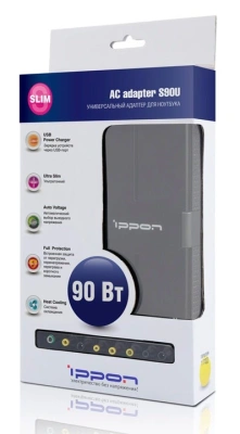 Блок питания Ippon S90U автоматический 90W 18.5V-20V 11-connectors 4.5A 1xUSB 2.1A от бытовой электросети LED индикатор