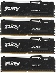 Память DDR5 4x32GB 5600MHz Kingston KF556C40BBAK4-128 Fury Beast Black RGB RTL Gaming PC5-44800 CL40 DIMM 288-pin 1.25В dual rank с радиатором Ret