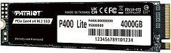 Накопитель SSD Patriot PCIe 4.0 x4 4TB P400LP4KGM28H P400 Lite M.2 2280
