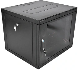 Шкаф коммутационный ЦМО (ШРН-М-9.650-9005) настенный 9U 600x650мм пер.дв.стекл 120кг черный 581мм 22.5кг 180град. 475мм IP20 металл