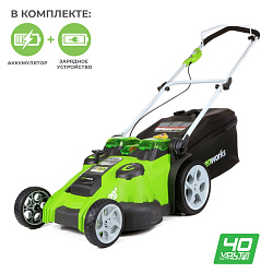 Газонокосилка роторная Greenworks G40LM49DBK4 (2500207VB)