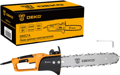 Цепная пила Deko DKEC14 от сети 1800Вт дл.шины:14" (35cm) (065-1214)
