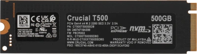 Накопитель SSD Crucial PCIe 4.0 x4 500GB CT500T500SSD8 T500 M.2 2280