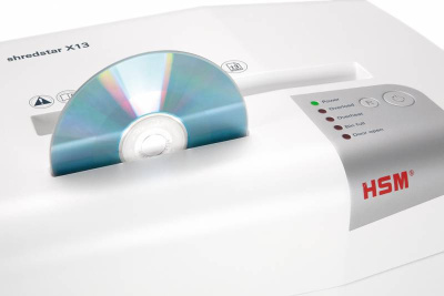 Шредер HSM ShredStar X13 (секр.P-4) фрагменты 14лист. 23лтр. скрепки скобы пл.карты CD