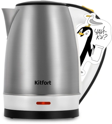 Чайник электрический Kitfort КТ-6654 1.7л. 1800Вт нержавеющая сталь/черный корпус: нерж.сталь/пластик
