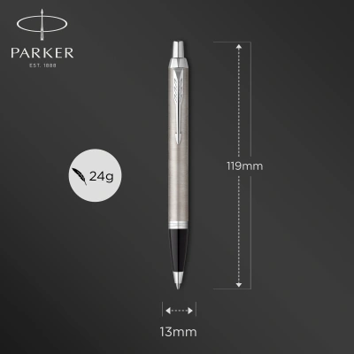 Ручка шариков. Parker IM Essential K319 (2143631) Brushed Metal CT M син. черн. подар.кор.
