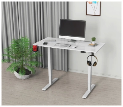 Стол для компьютера Cactus CS-ED-WWT с электроприводом столешница МДФ белый каркас белый (CS-ED-WWT)