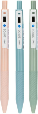 Ручка гелев. Deli EG58-BK голубой d=0.5мм черн. черн.